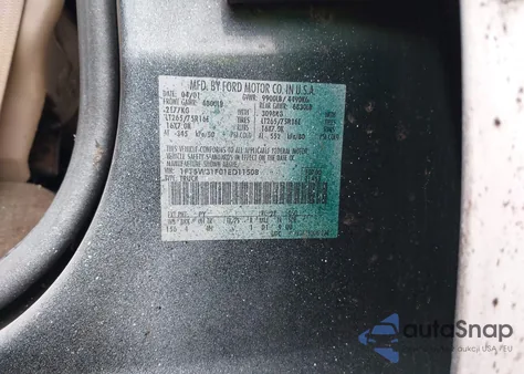 2001 Ford Super Duty F-350 Srw Lariat/Xl/Xlt z USA, uszkodzony, nr VIN 1FTSW31F01ED11508